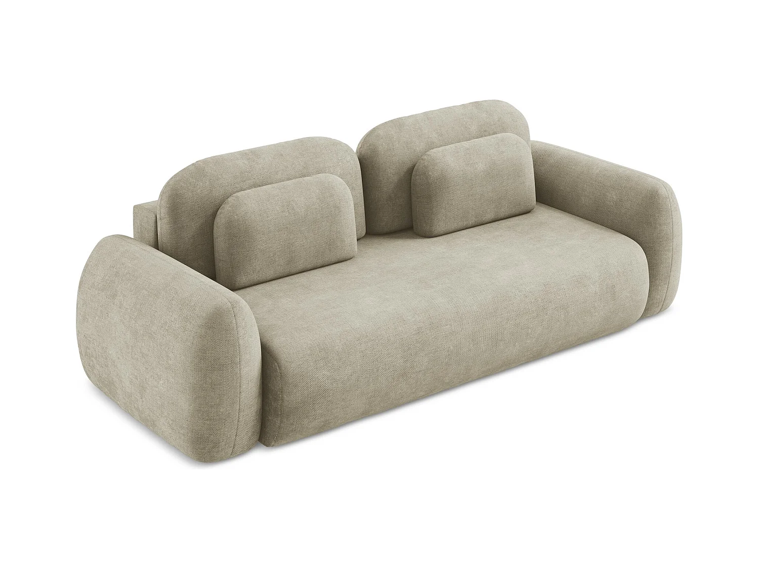 Canapé 3 places convertible en tissu chenille - beige - LOHI