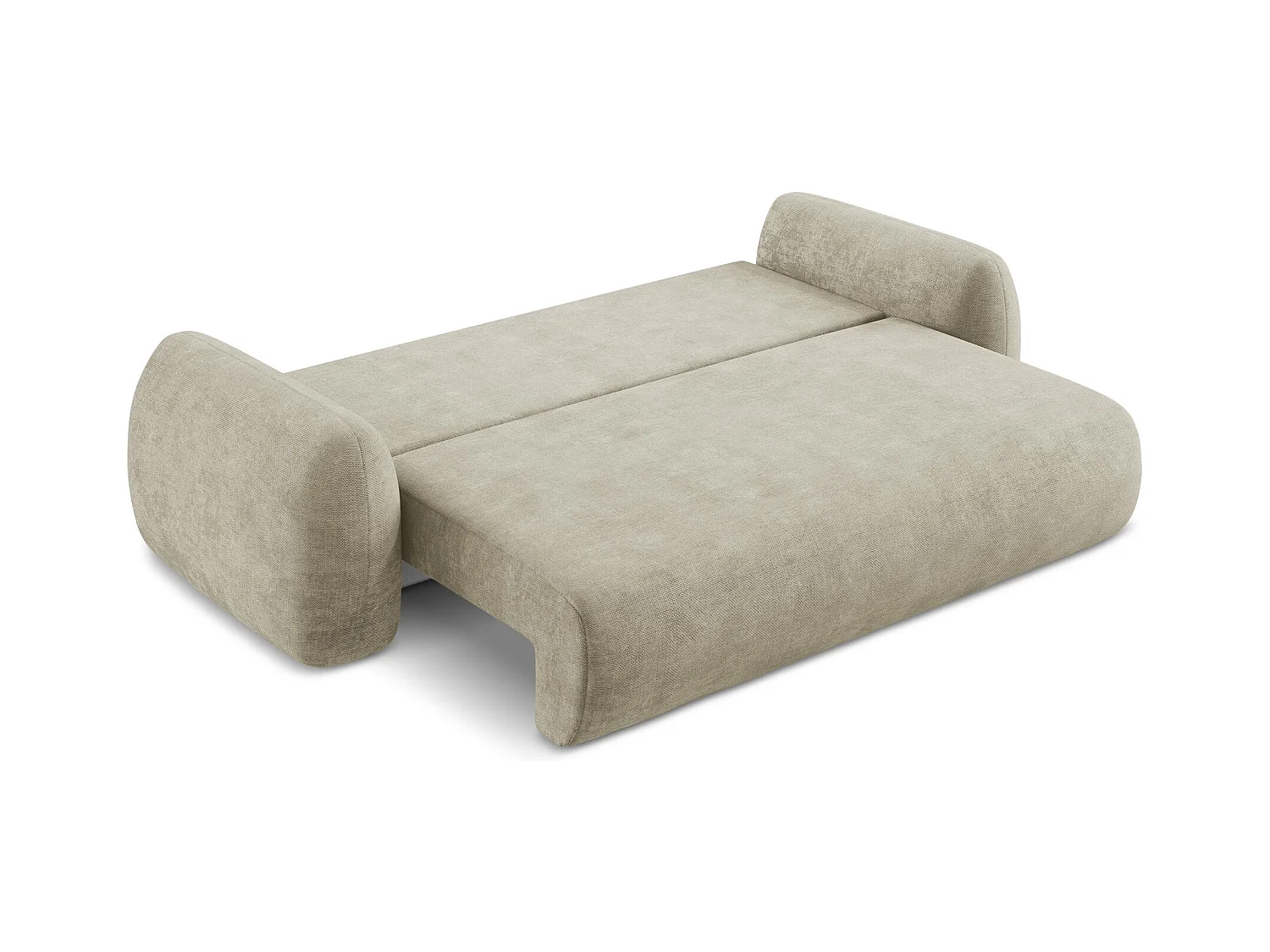 Canapé 3 places convertible en tissu chenille - beige - LOHI