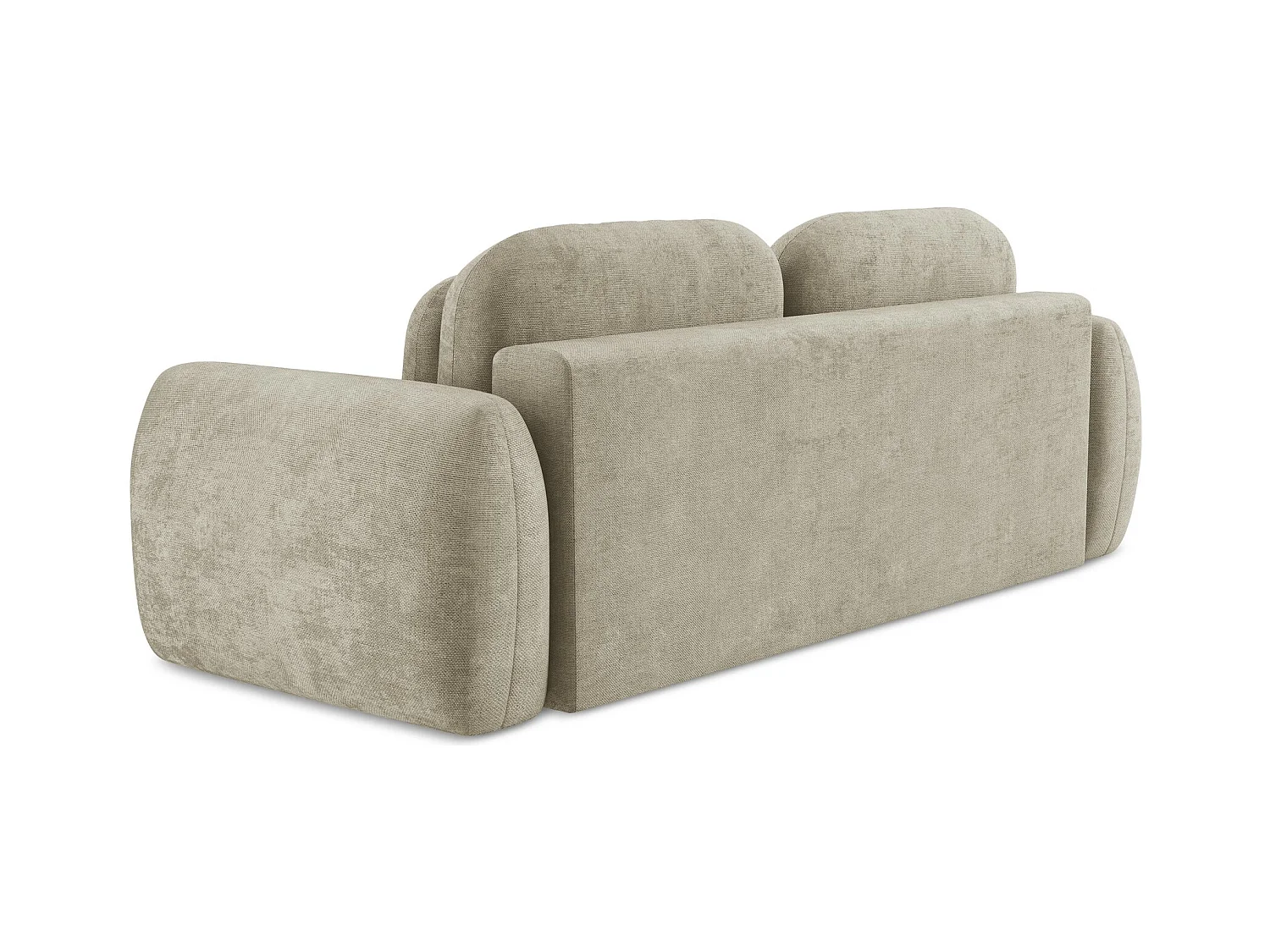 Canapé 3 places convertible en tissu chenille - beige - LOHI