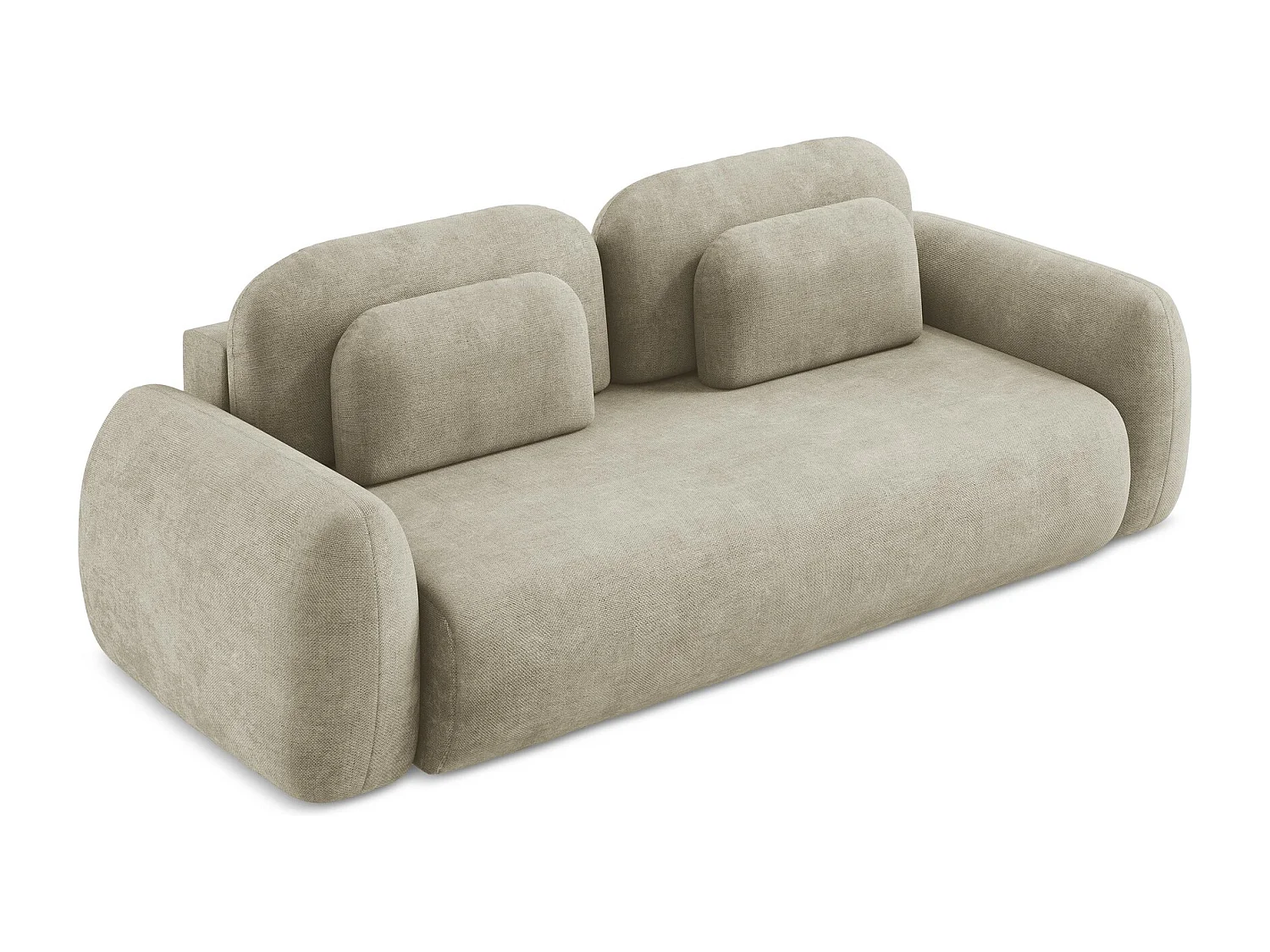 Canapé 3 places convertible en tissu chenille - beige - LOHI