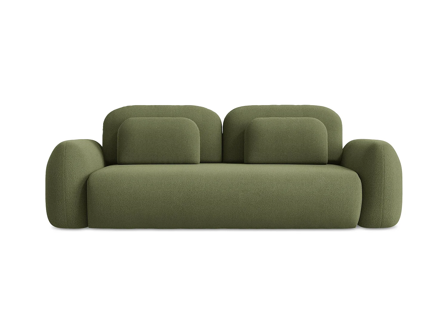 Canapé 3 places convertible en tissu bouclette - vert - LOHI