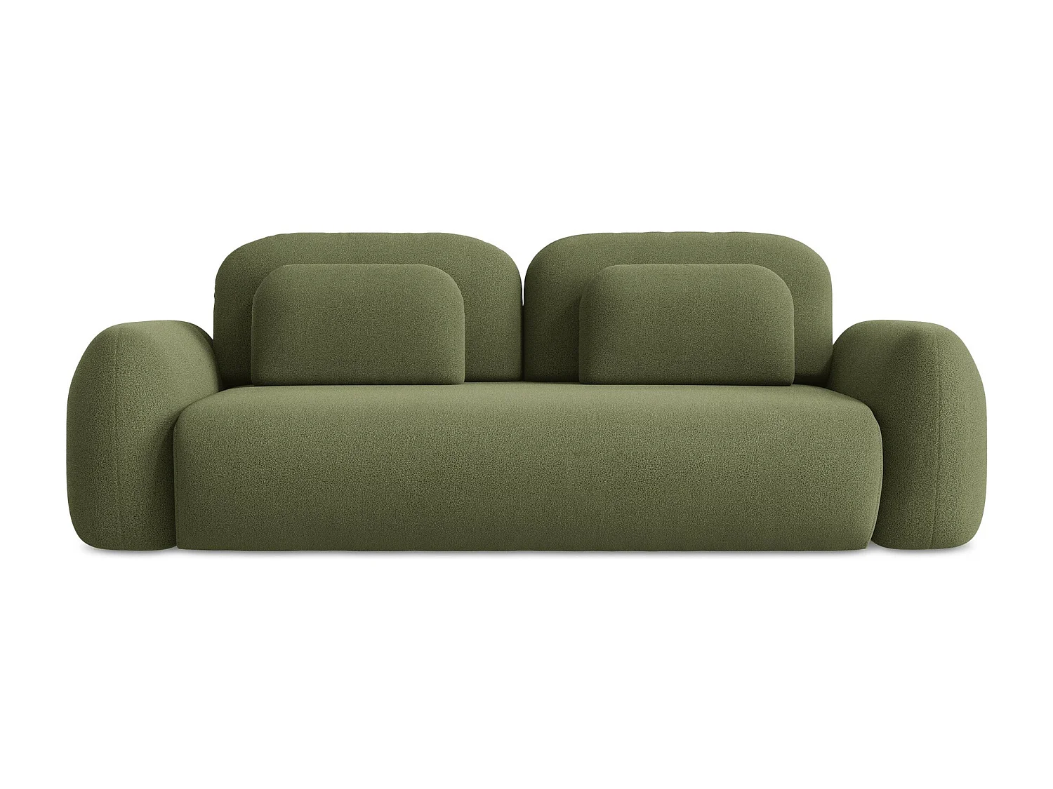 Canapé 3 places convertible en tissu bouclette - vert - LOHI