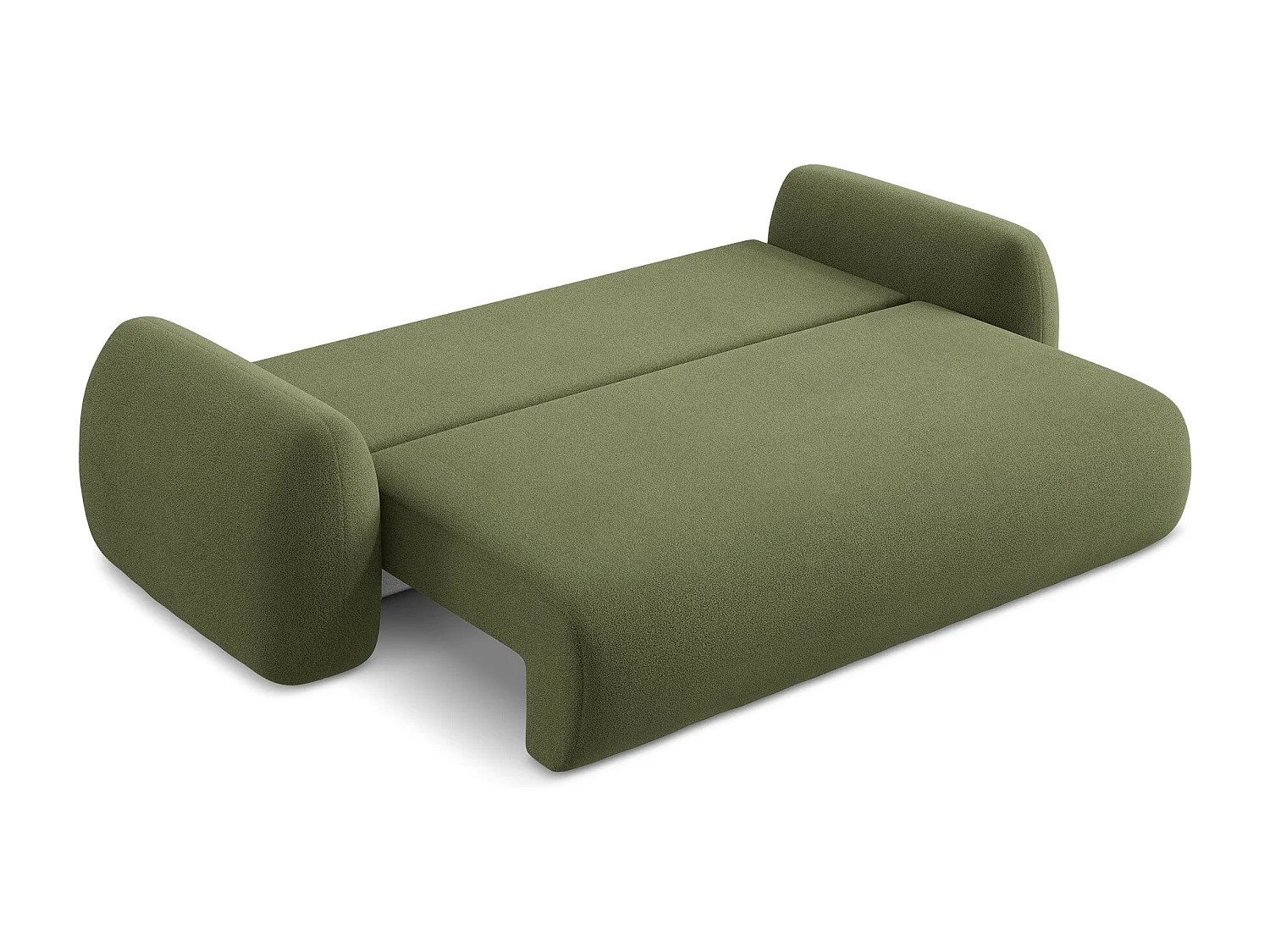 Canapé 3 places convertible en tissu bouclette - vert - LOHI