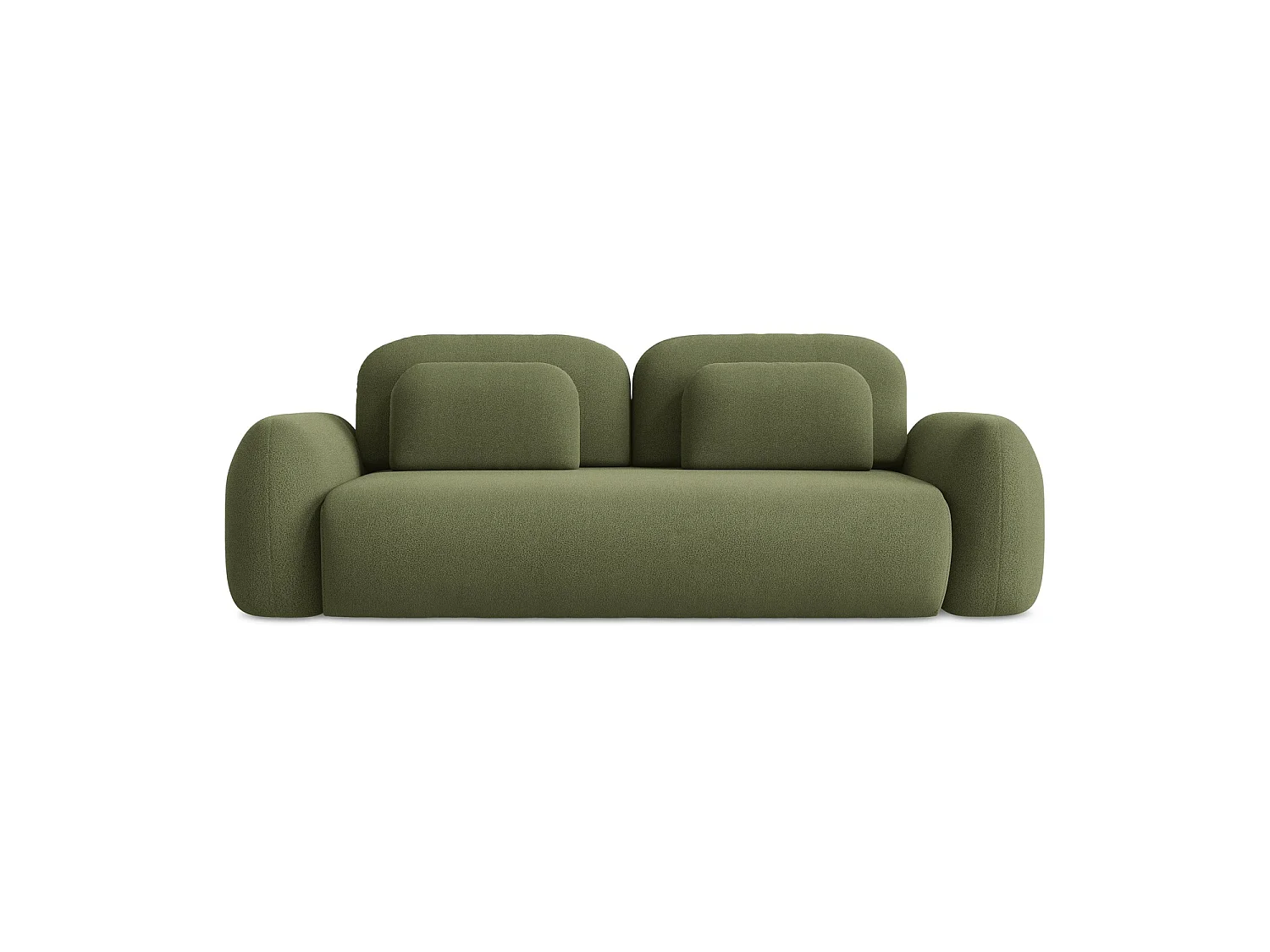 Driezits-slaapbank van groente bouclé - FERRETTI