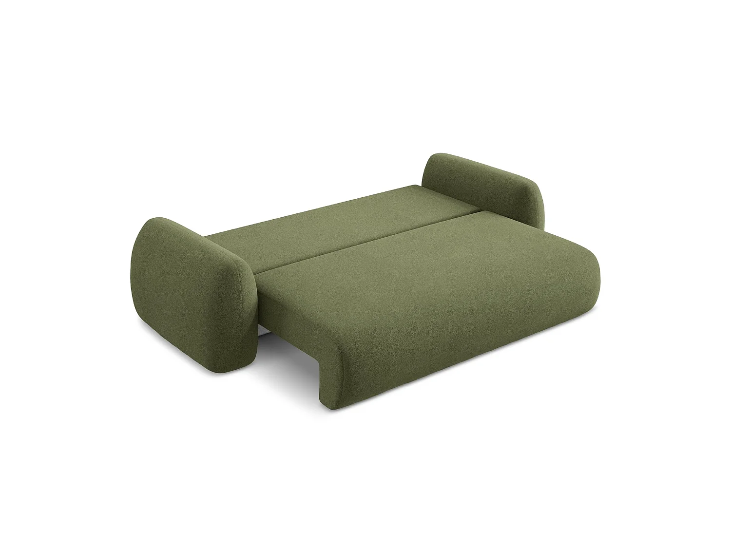 Driezits-slaapbank van groente bouclé - FERRETTI