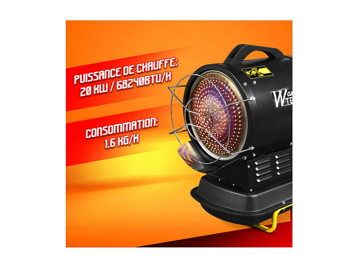 Canon à chaleur infrarouge diesel ou pétrole Warm Tech 20 kW - 68240 BTU/H