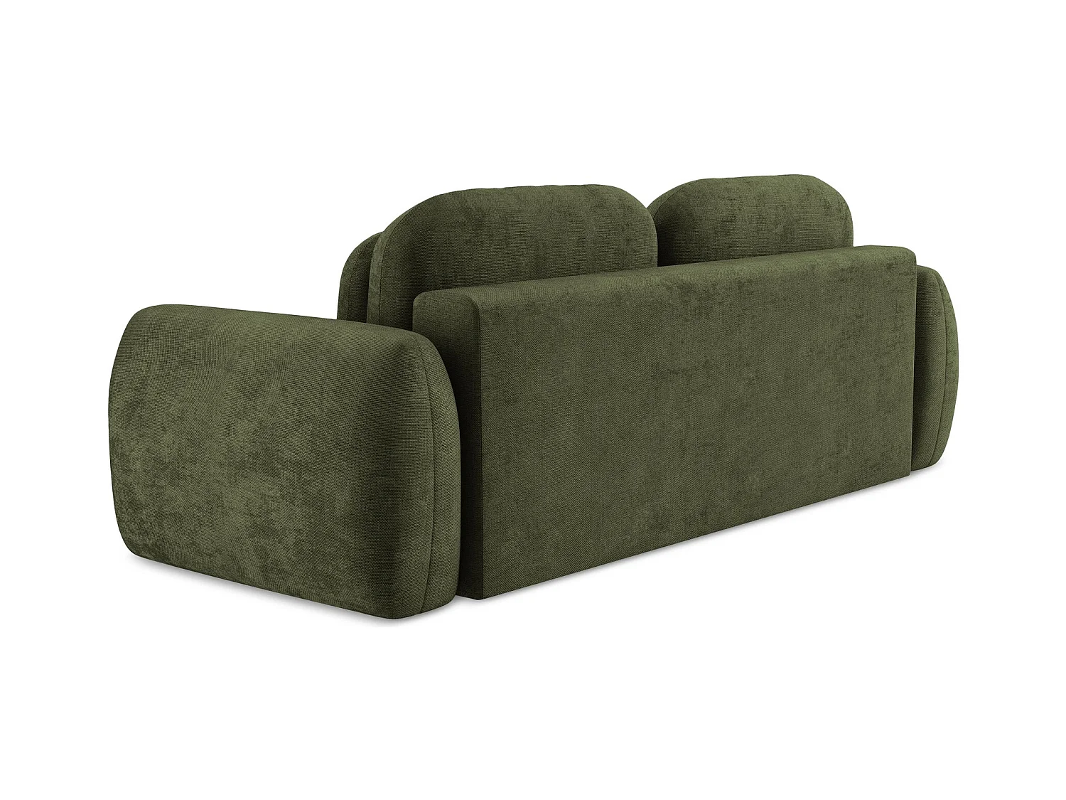 Canapé 3 places convertible en tissu chenille - olive - PELE