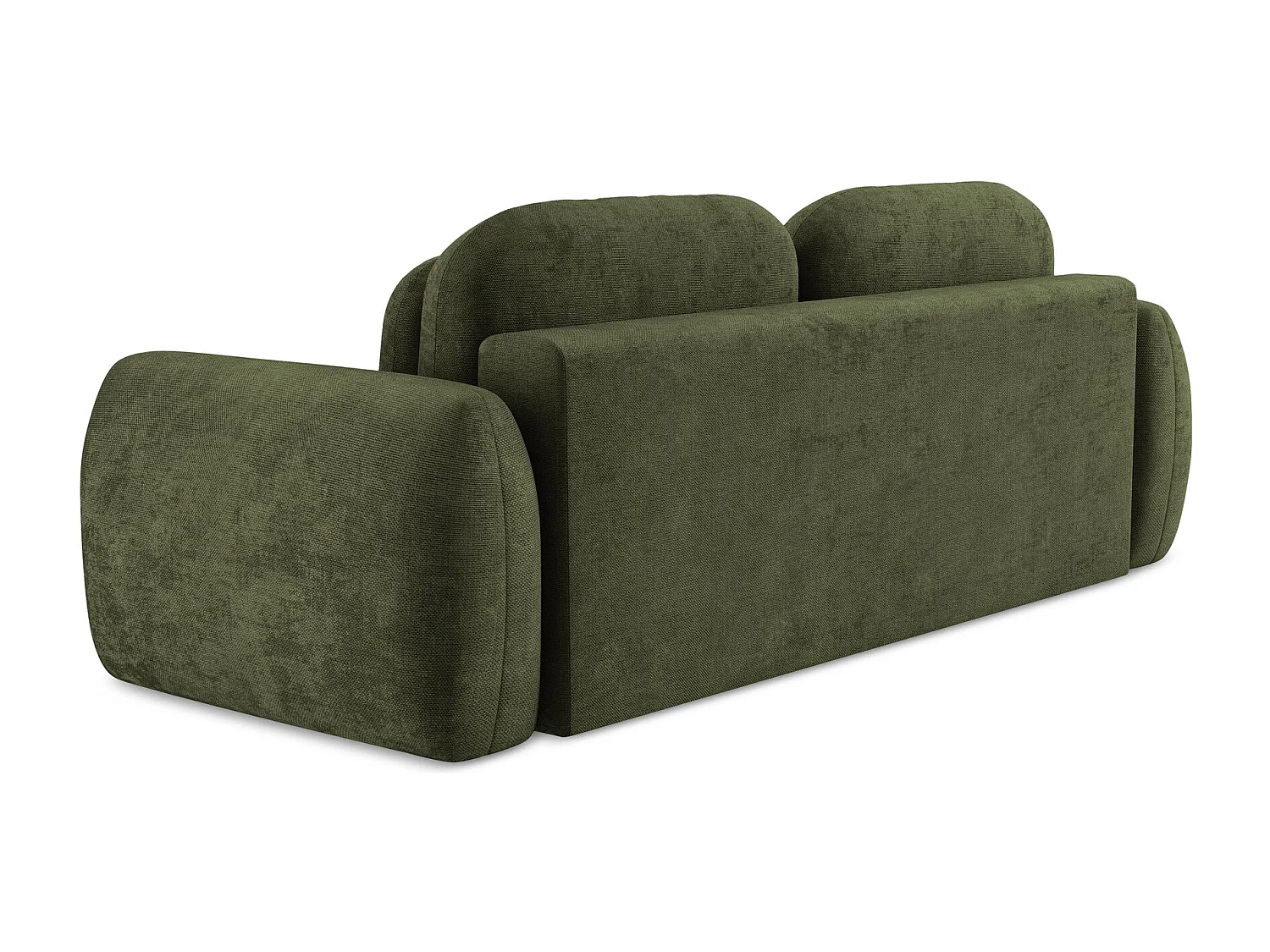 Canapé 3 places convertible en tissu chenille - olive - PELE