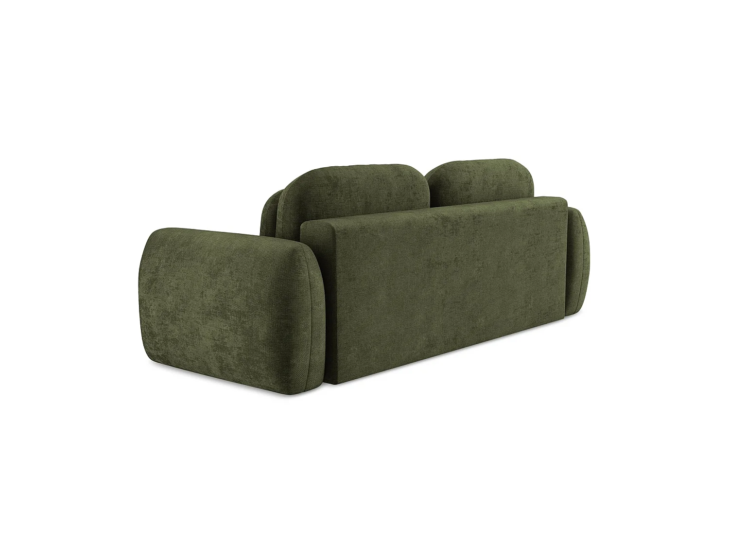 Canapé 3 places convertible en tissu chenille - olive - GINOSA
