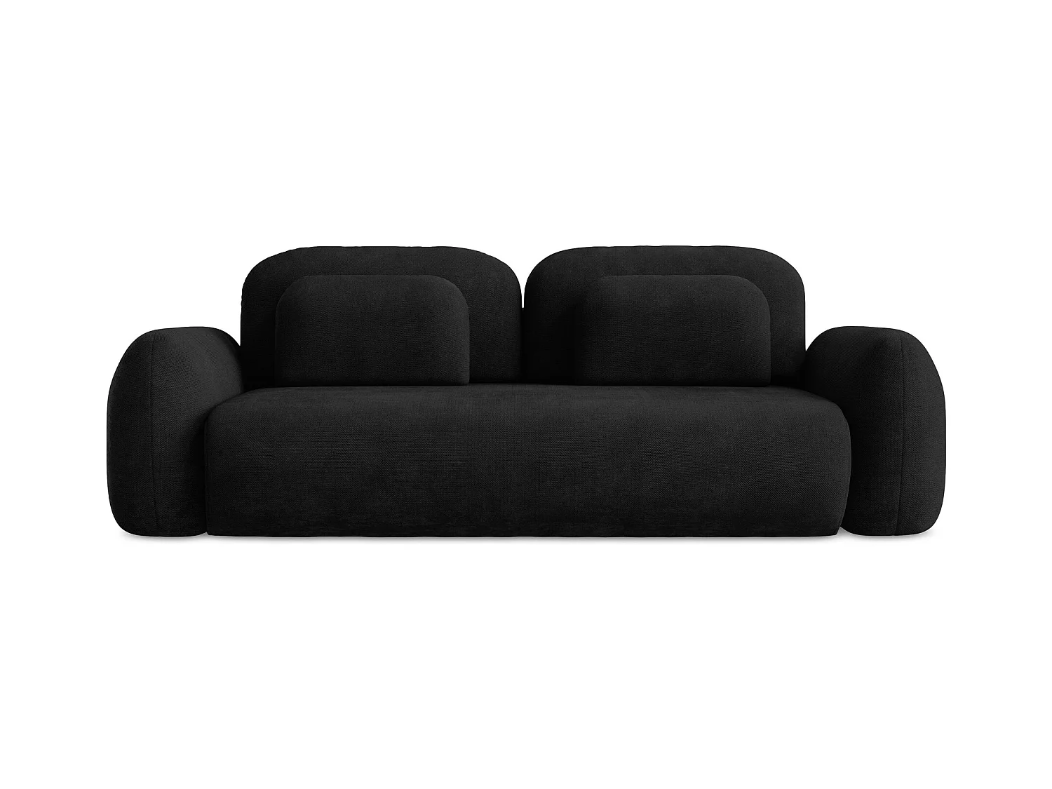 Canapé 3 places convertible en tissu chenille - noir - LOHI