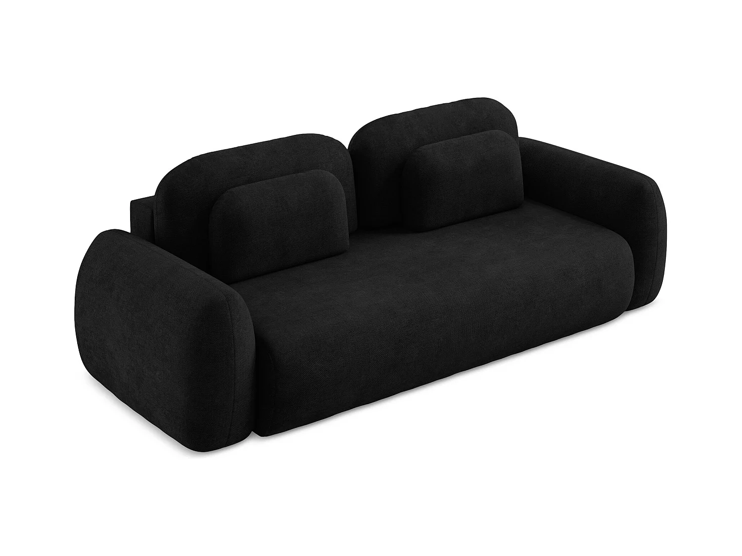 Canapé 3 places convertible en tissu chenille - noir - LOHI