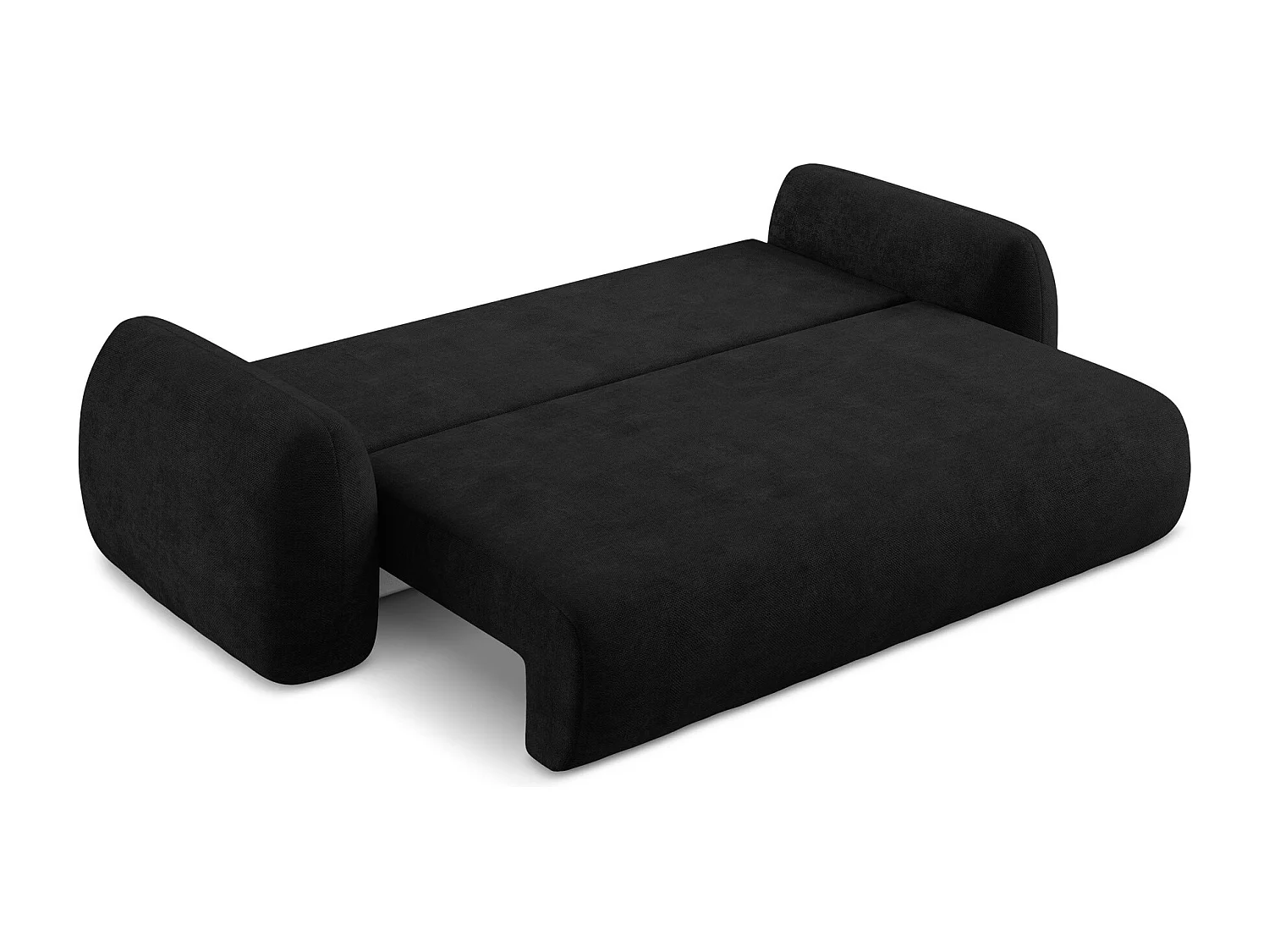 Canapé 3 places convertible en tissu chenille - noir - LOHI