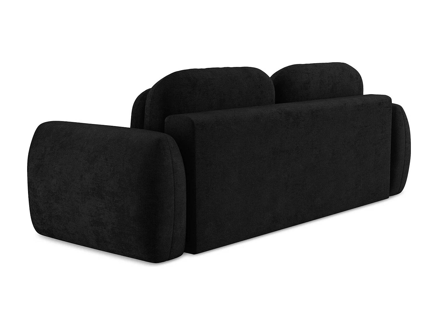 Canapé 3 places convertible en tissu chenille - noir - LOHI