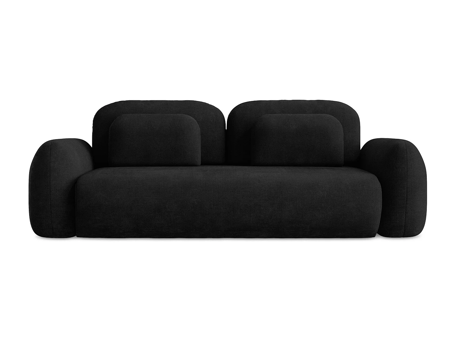Canapé 3 places convertible en tissu chenille - noir - LOHI