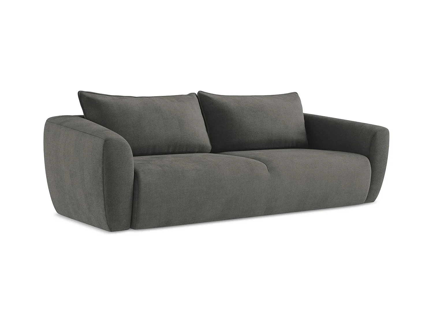 3-Sitzer Sofa mit Schlaffunktion - Strukturstoff - Dunkelgrau - GUAVA