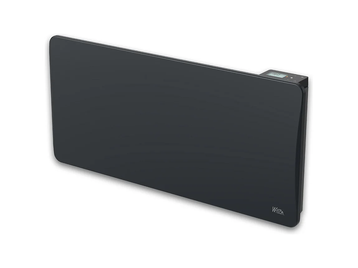 Radiateur à inertie sèche en pierre céramique 2000 W, mural, noir - Thermostat LCD