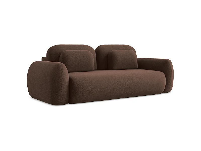 3-Sitzer Sofa mit Schlaffunktion - Bouclé - Taupe - LOHI