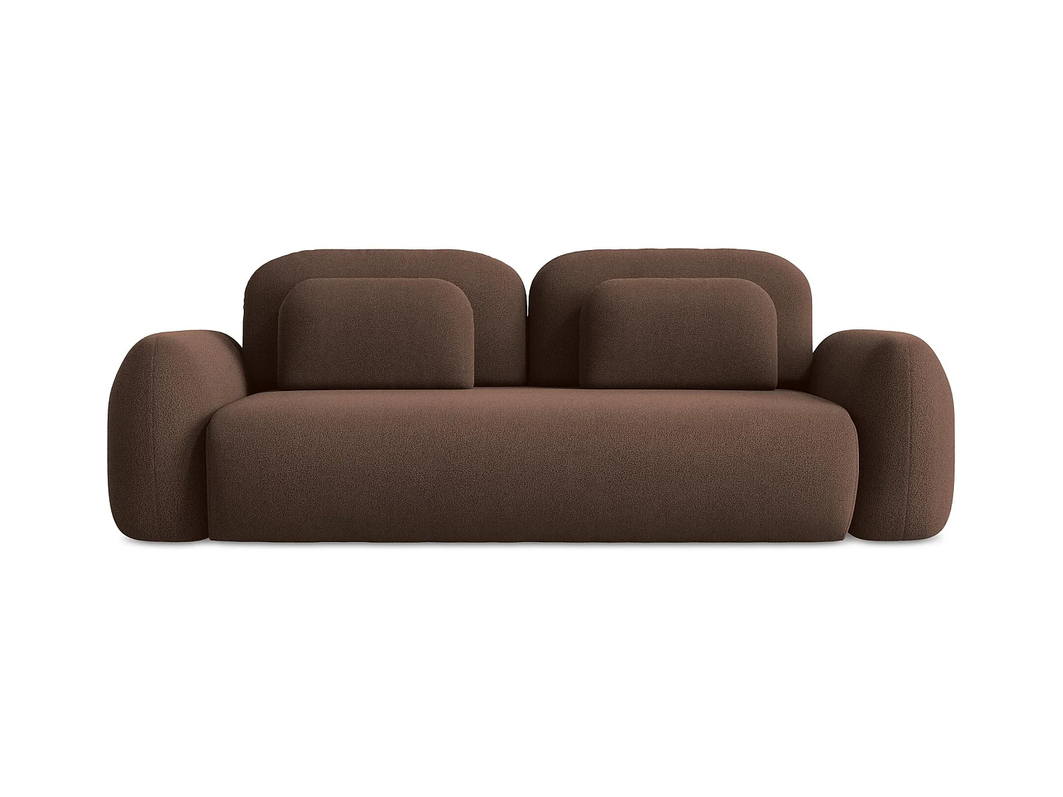 Canapé 3 places convertible en tissu bouclette - taupe - LOHI