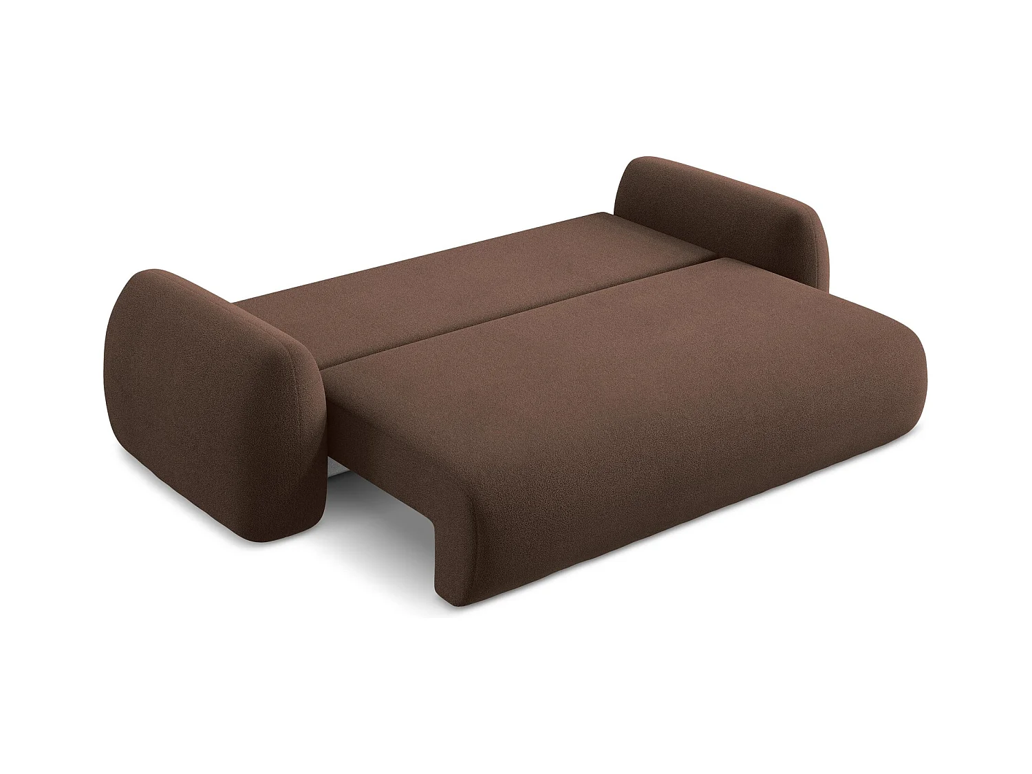 Canapé 3 places convertible en tissu bouclette - taupe - LOHI