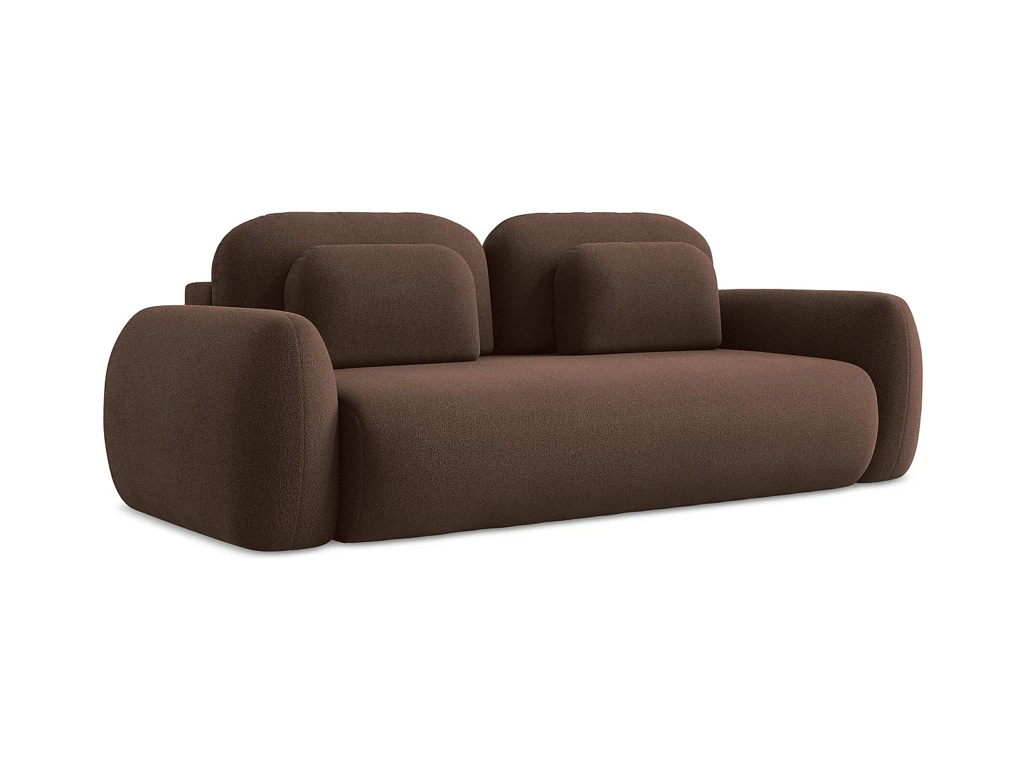 3-Sitzer Sofa mit Schlaffunktion - Bouclé - Taupe - LOHI