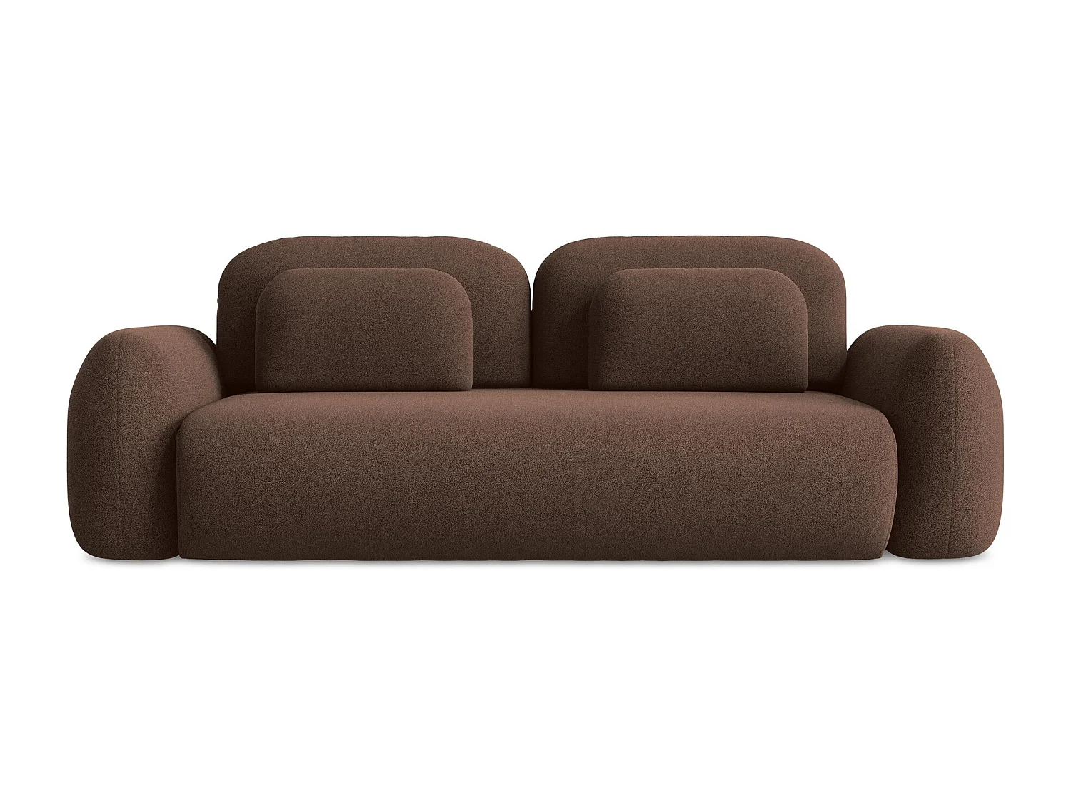 Canapé 3 places convertible en tissu bouclette - taupe - LOHI