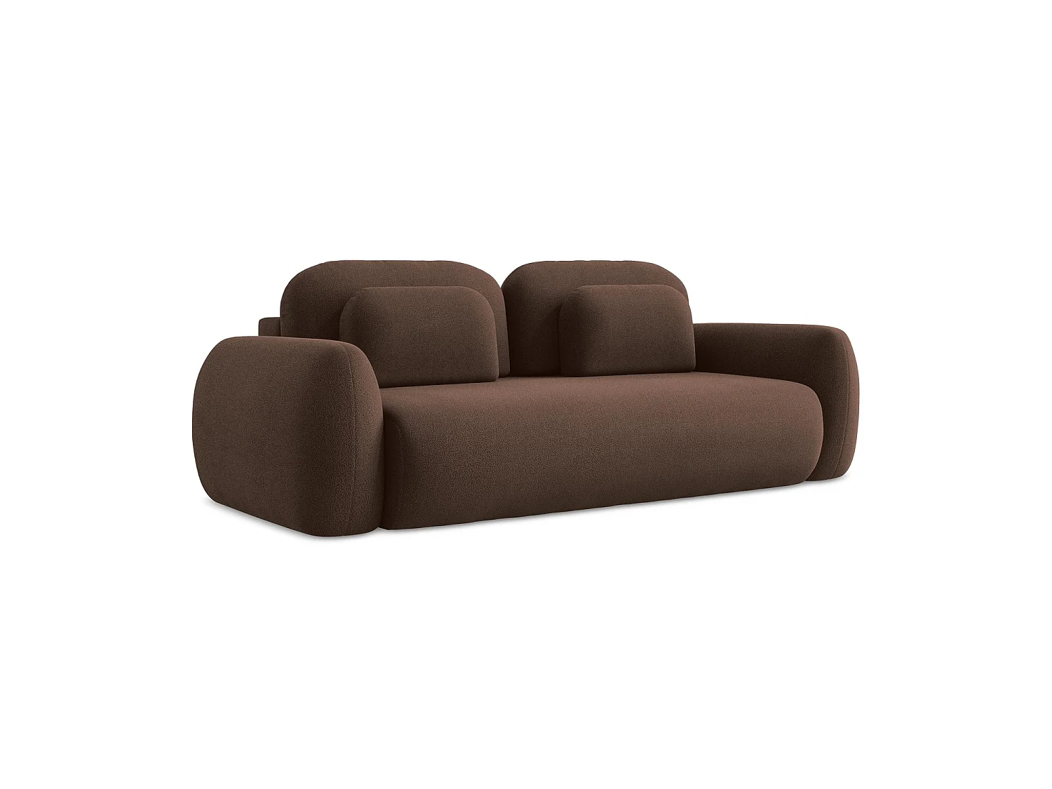 Canapé 3 places convertible en tissu bouclette - taupe - FERRETTI