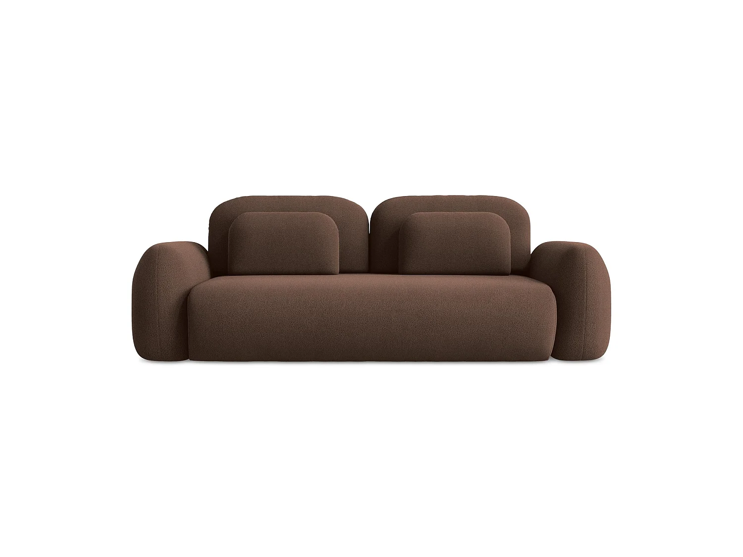 Canapé 3 places convertible en tissu bouclette - taupe - FERRETTI