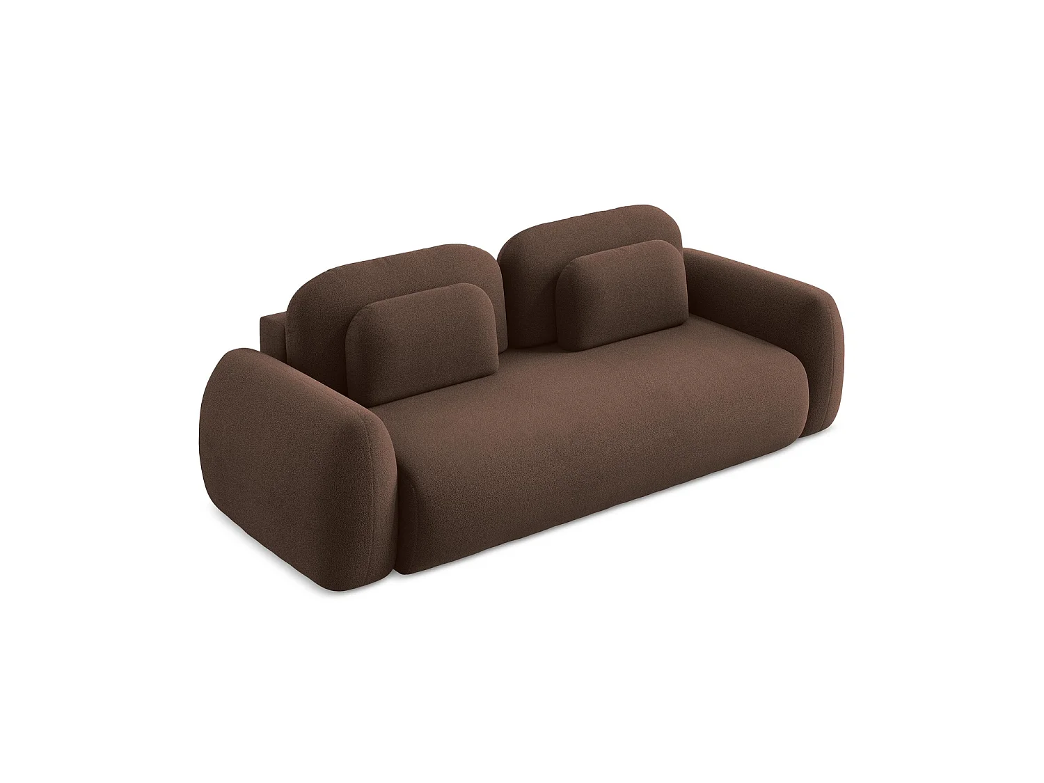 Canapé 3 places convertible en tissu bouclette - taupe - FERRETTI