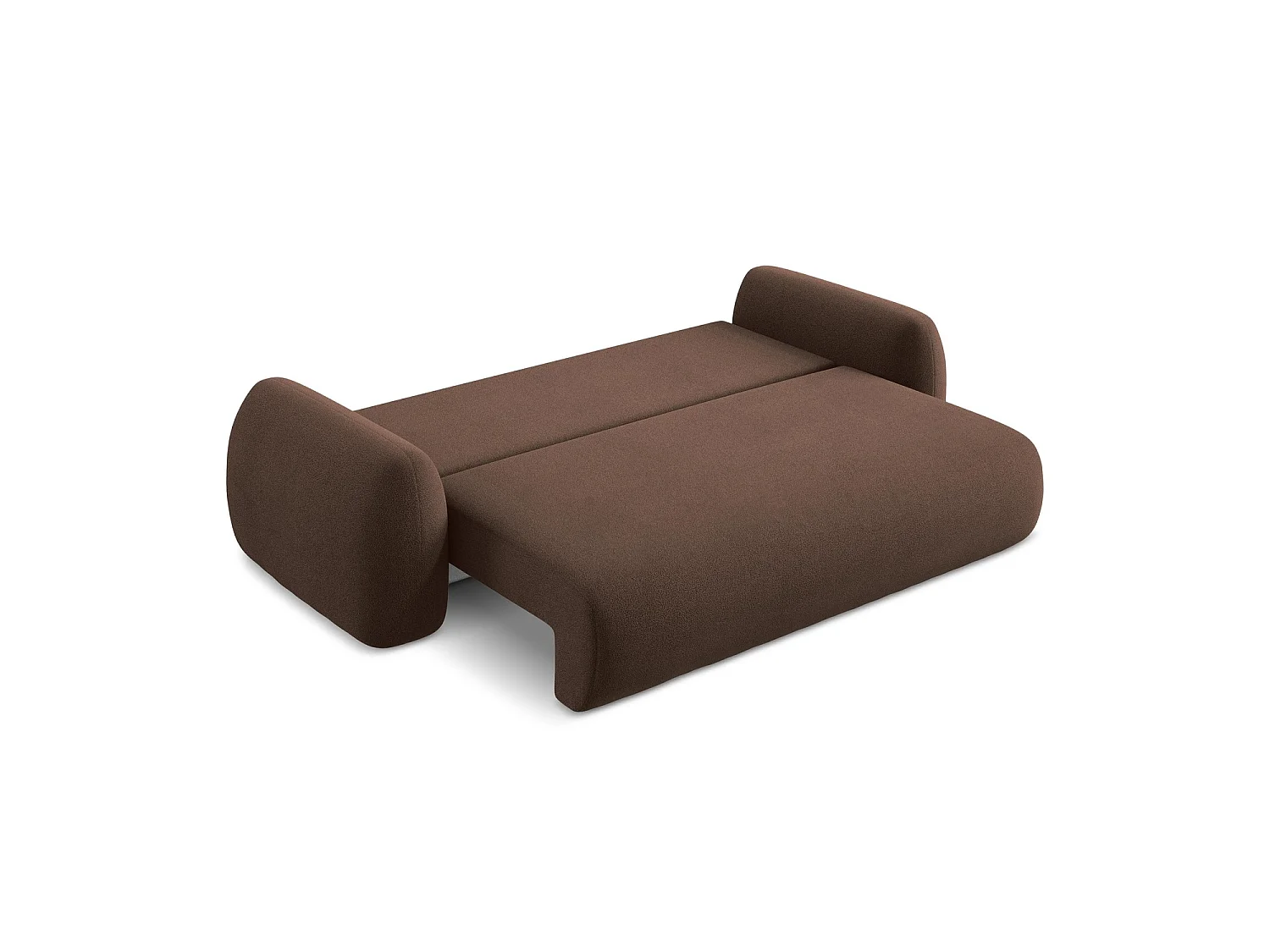 Canapé 3 places convertible en tissu bouclette - taupe - FERRETTI