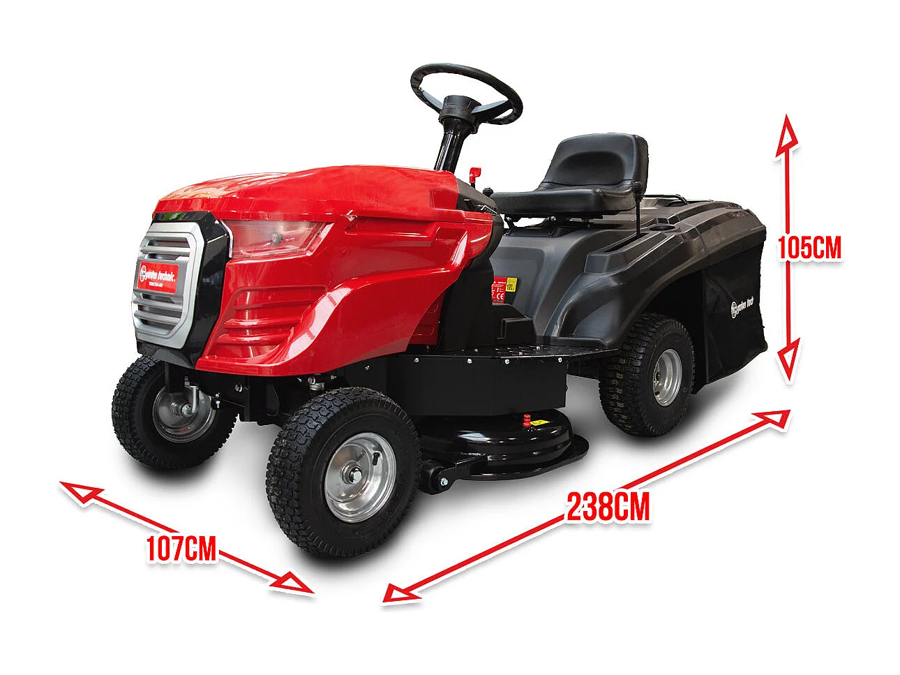 Tracteur tondeuse thermique Elem Garden Technic 546cc - Largeur de coupe 107 cm