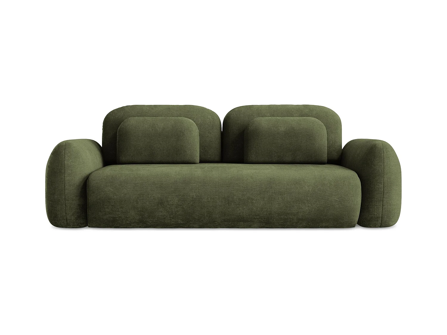 Canapé 3 places convertible en tissu chenille - olive - LOHI