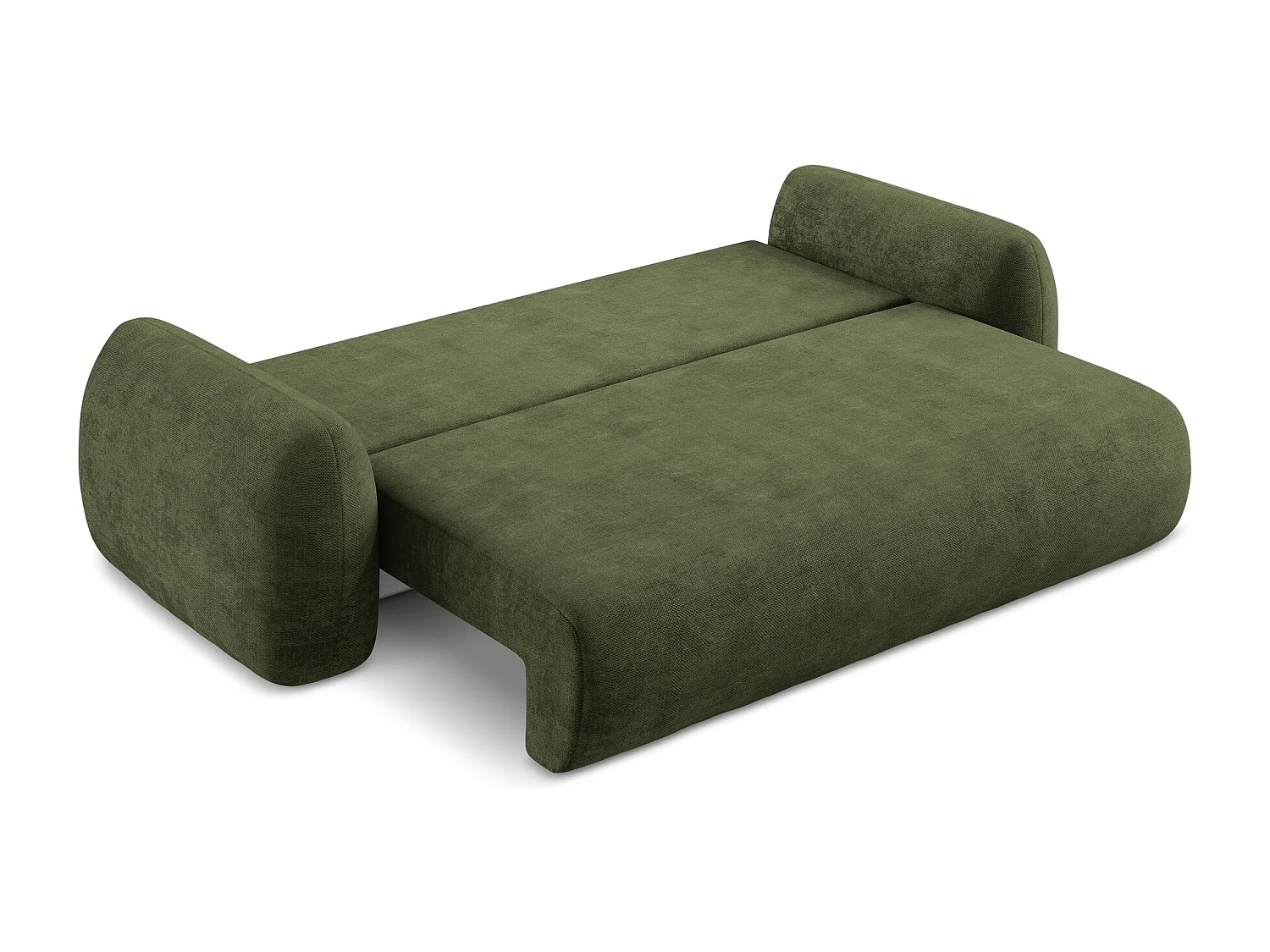 Canapé 3 places convertible en tissu chenille - olive - LOHI