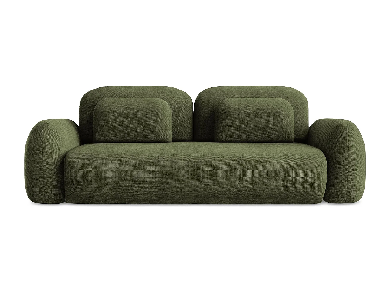 Canapé 3 places convertible en tissu chenille - olive - LOHI