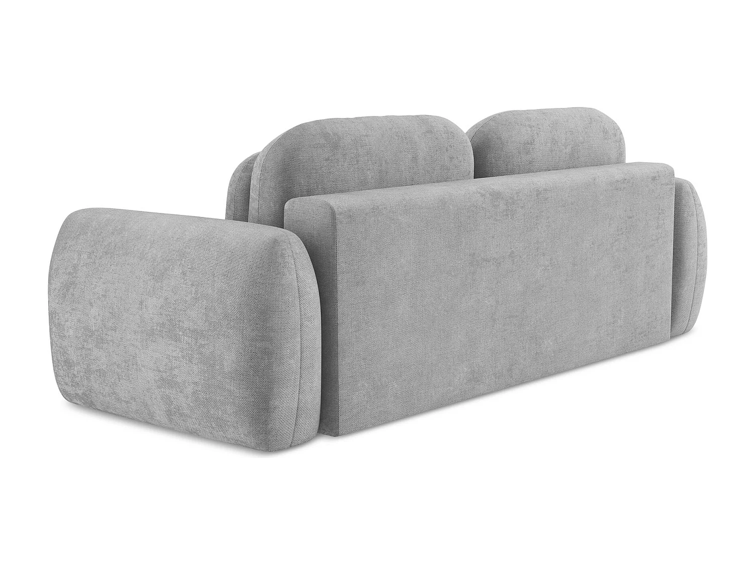 Canapé 3 places convertible en tissu chenille - gris clair - LOHI