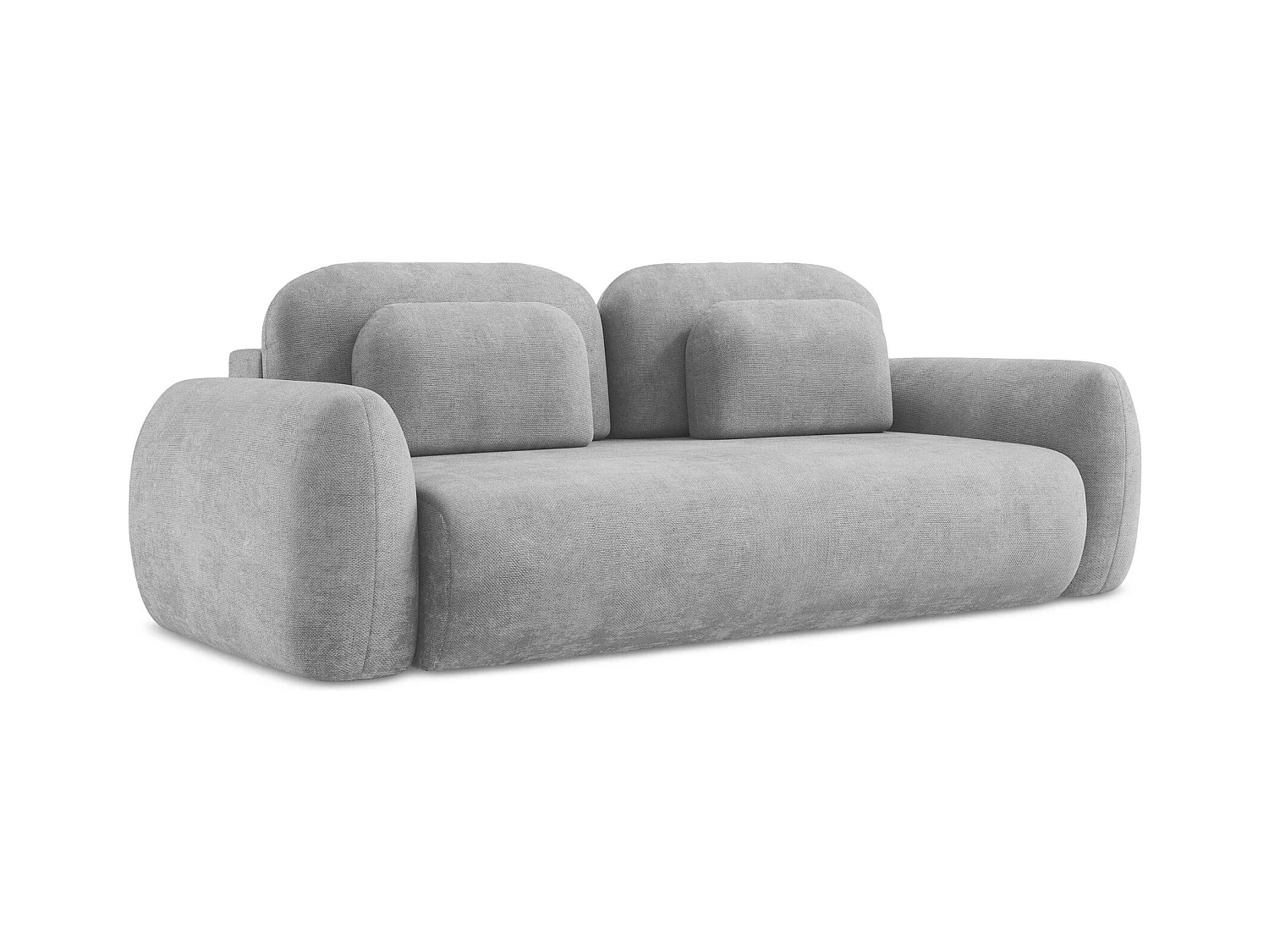 3-Sitzer Sofa mit Schlaffunktion - Chenille - Hellgrau - LOHI