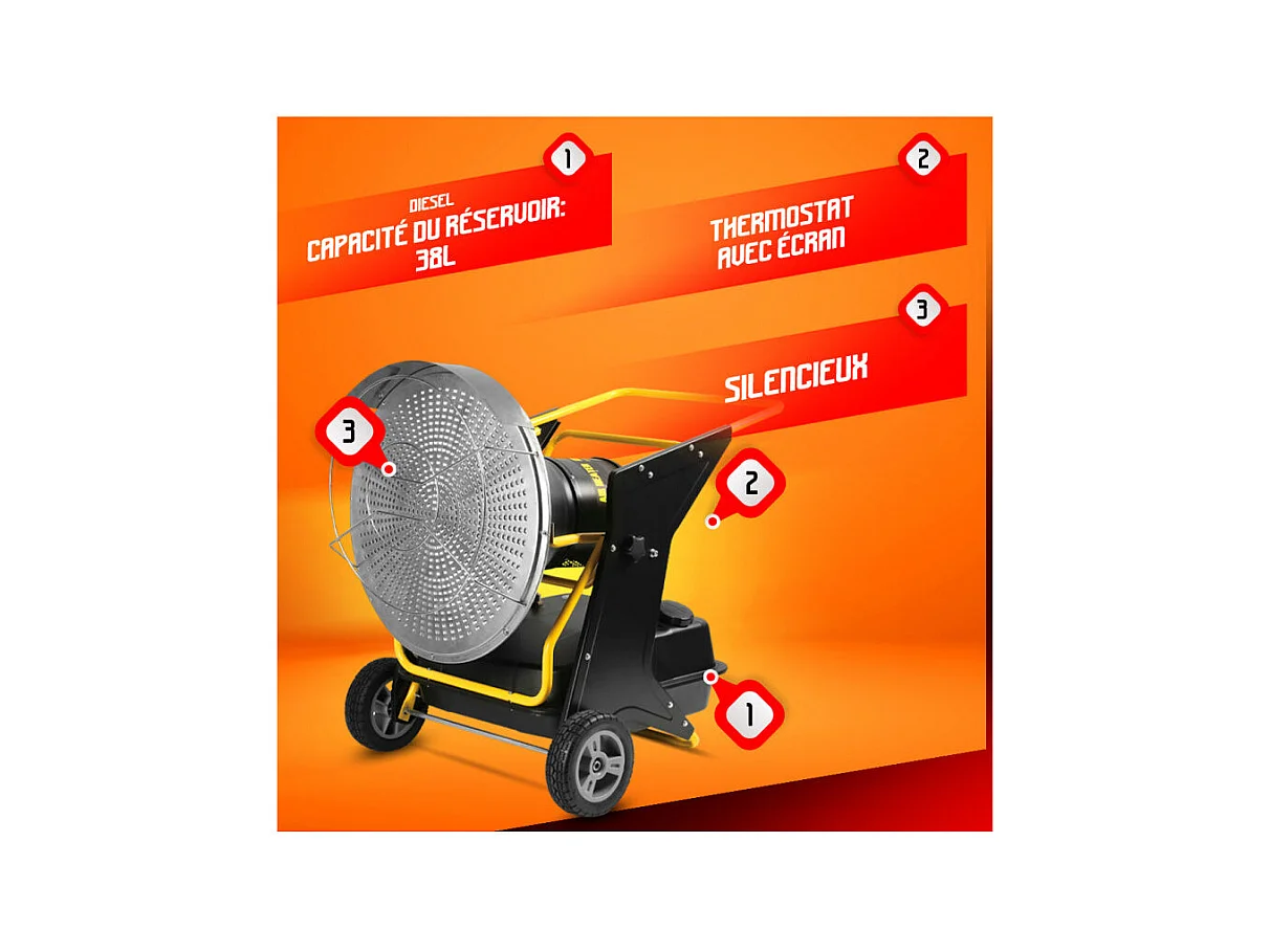 Générateur d'air chaud infrarouge diesel ou pétrole 40KW - Warm Tech