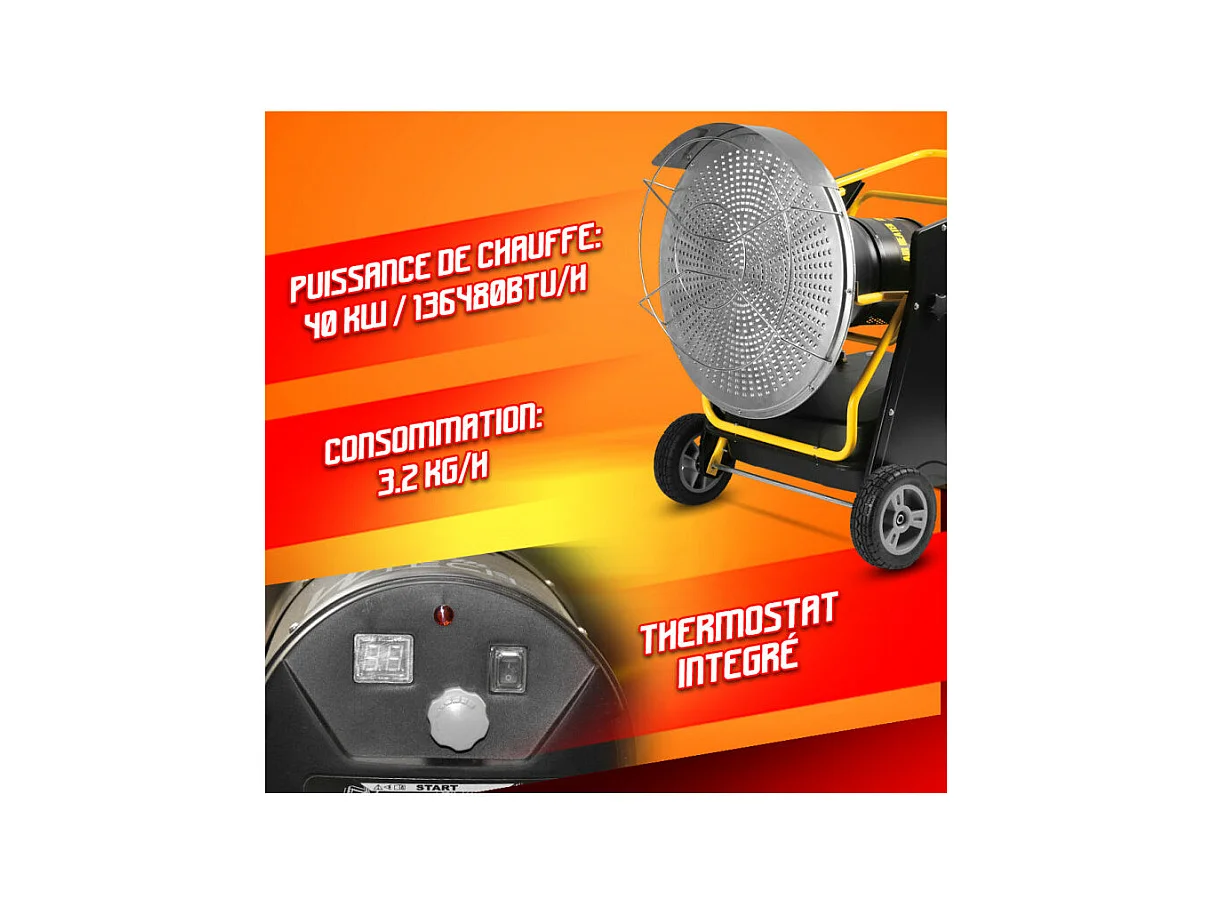 Générateur d'air chaud infrarouge diesel ou pétrole 40KW - Warm Tech