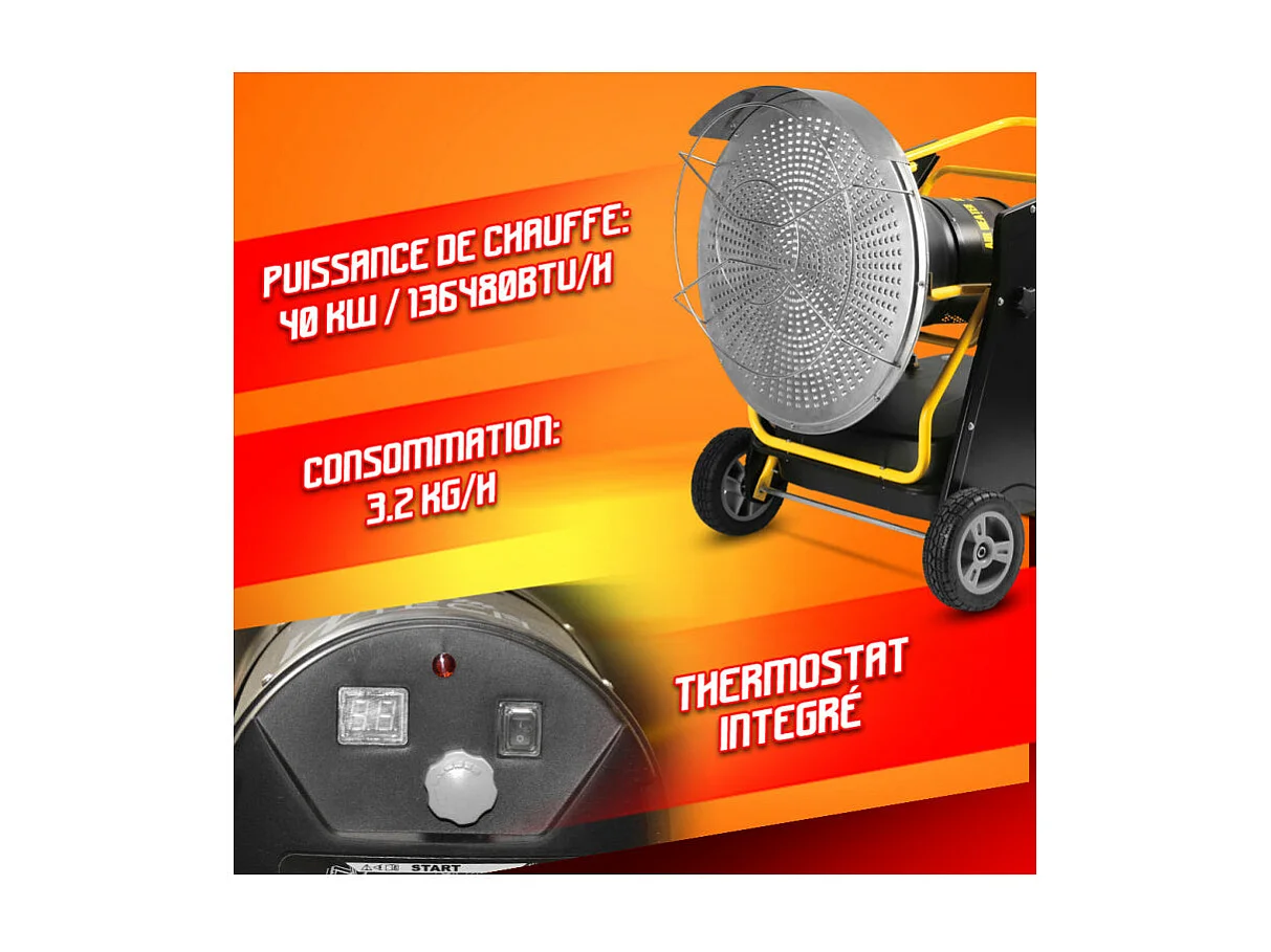Générateur d'air chaud infrarouge diesel ou pétrole 40KW - Warm Tech