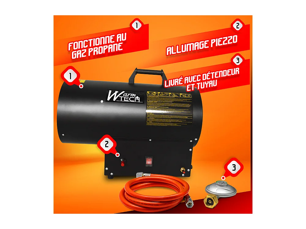Canon à chaleur au gaz propane 30 KW - WARMTECH