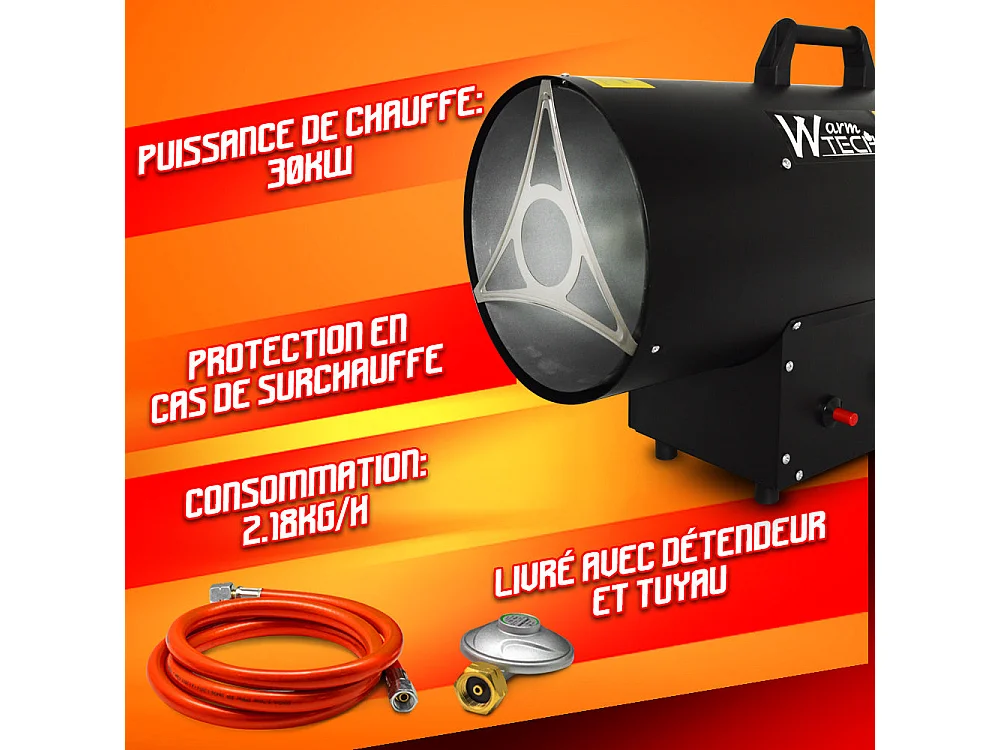 Canon à chaleur au gaz propane 30 KW - WARMTECH