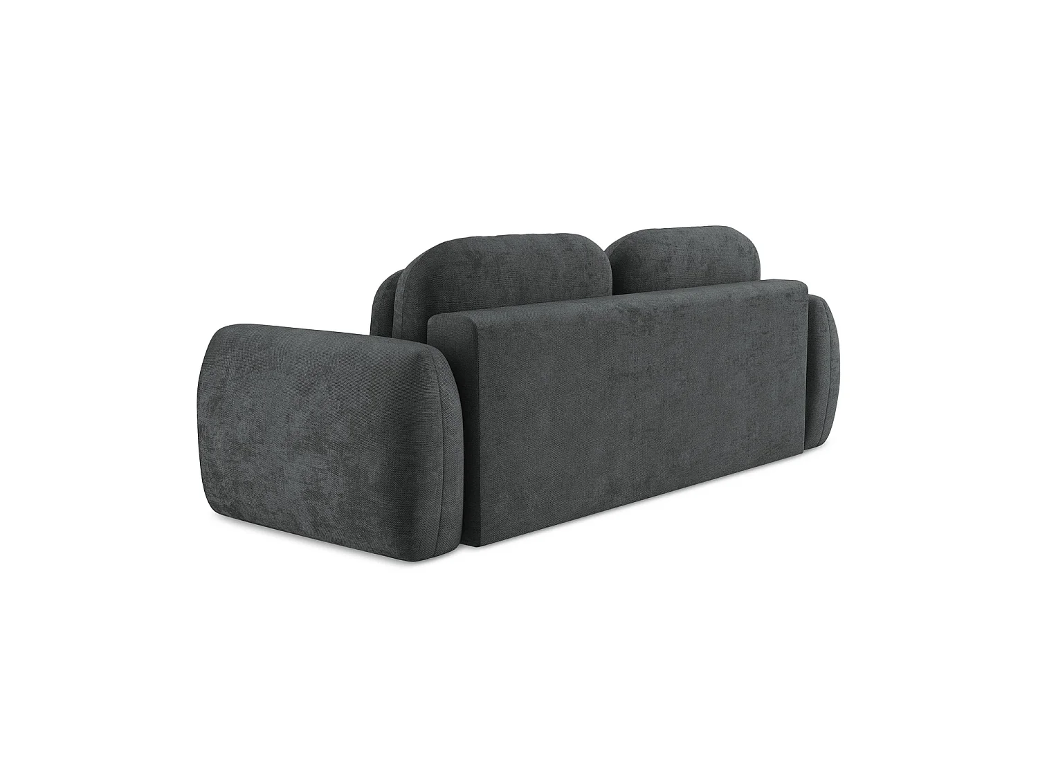 Canapé 3 places convertible en tissu chenille - gris foncé - GINOSA
