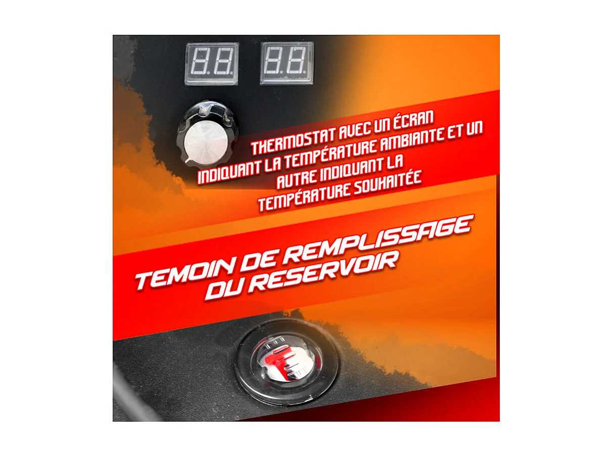 Canon à chaleur diesel 50 kW avec thermostat et roues - WARMTECH