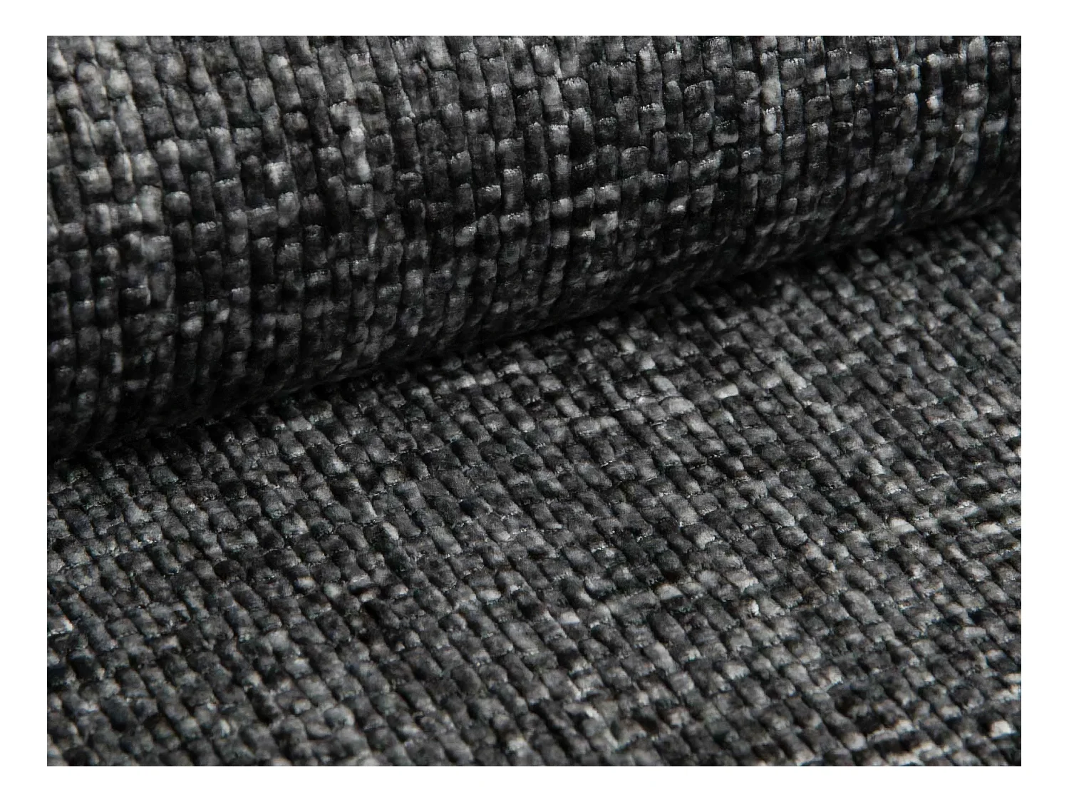 Lit rembourré avec rangement 200 x 222 - en Chenille - gris - HANALE