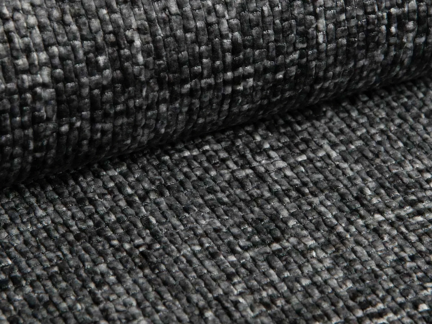 Lit rembourré avec rangement 200 x 222 - en Chenille - gris - HANALE