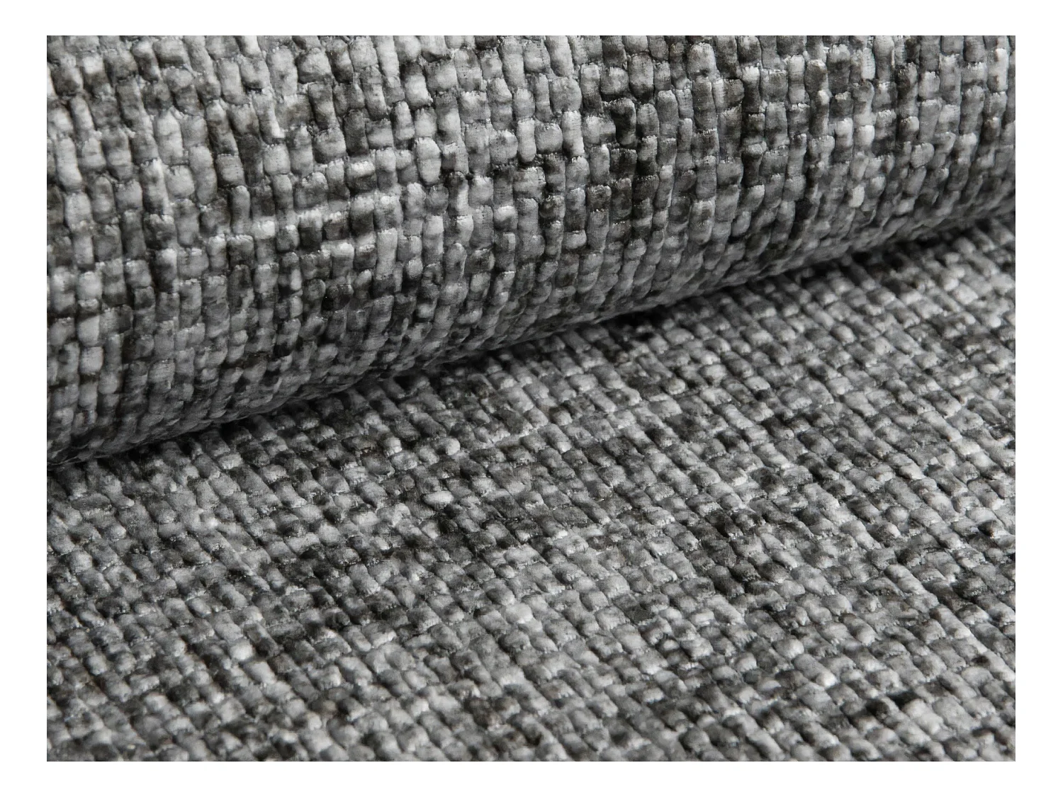 Lit rembourré avec rangement 180 x 222 - en Chenille - gris clair - HANALE
