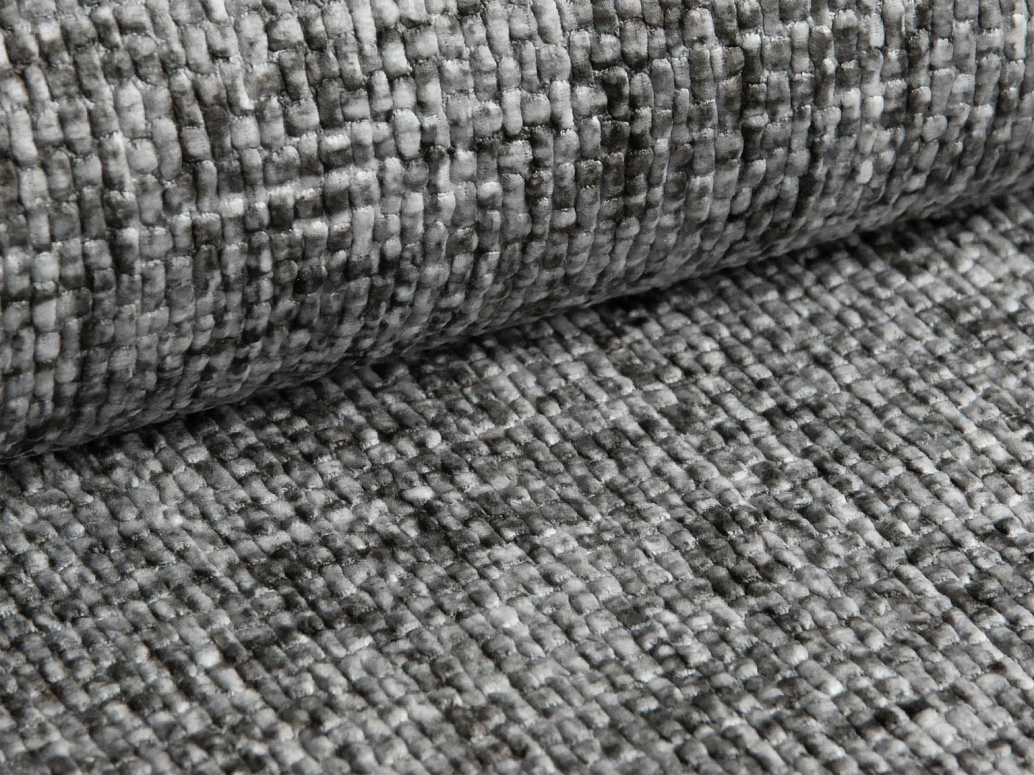 Lit rembourré avec rangement 180 x 222 - en Chenille - gris clair - HANALE