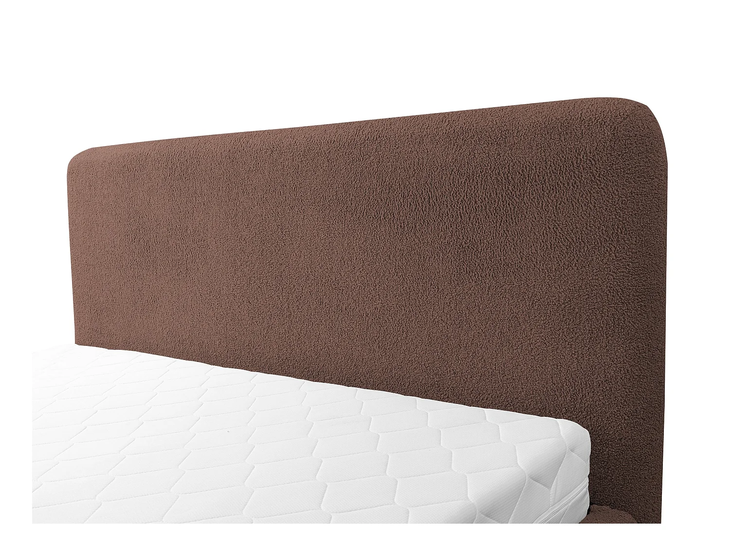 Lit rembourré avec rangement 177 x 223 - en Bouclé - taupe - MAKAPU