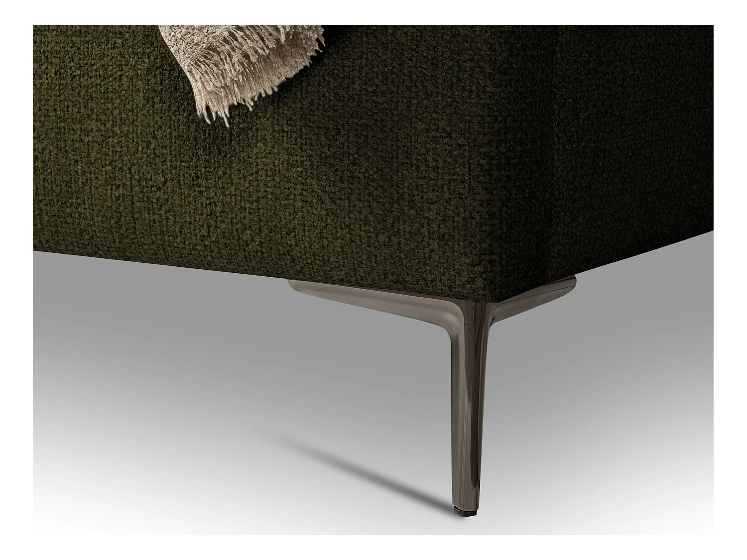 Lit rembourré avec rangement 248 x 224 - en Chenille - vert - MAKANA