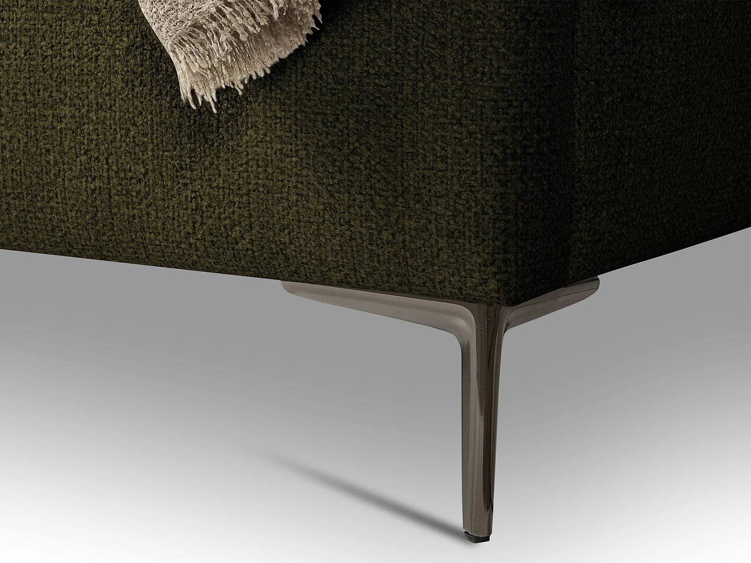 Lit rembourré avec rangement 248 x 224 - en Chenille - vert - MAKANA