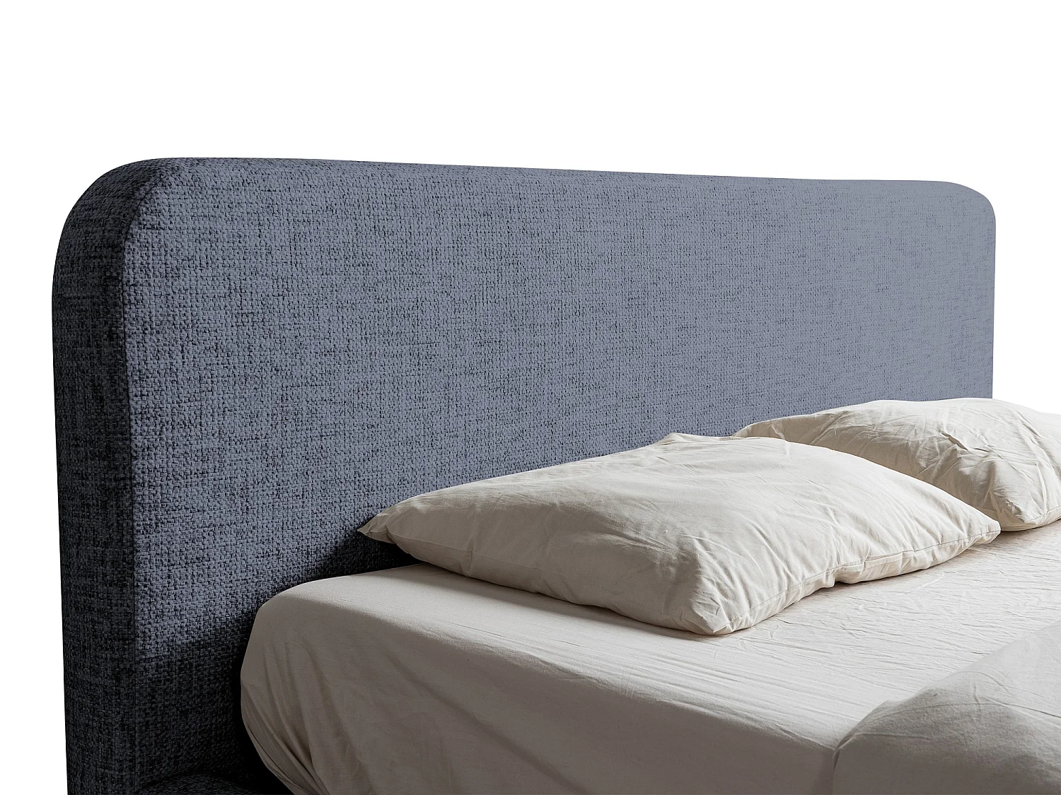 Lit rembourré avec rangement 160 x 222 - en Chenille - marin - HANALE